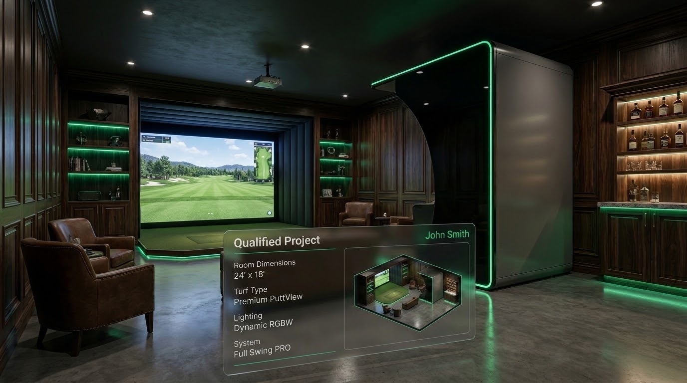 Luxury Indoor Golf Simulator Builder Interface