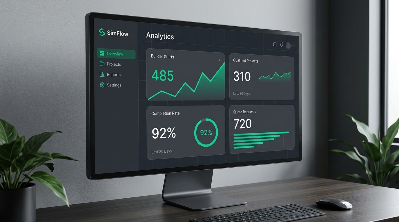Analytics dashboard interface with charts and metrics.